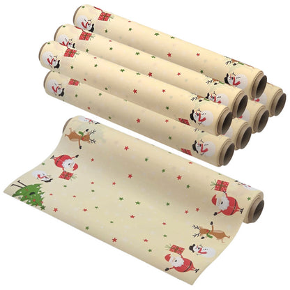 38 Meter Dunicel Tischläufer 40cm breit Tischband Weihnachten (8 Rollen) - Jolly Friends creme