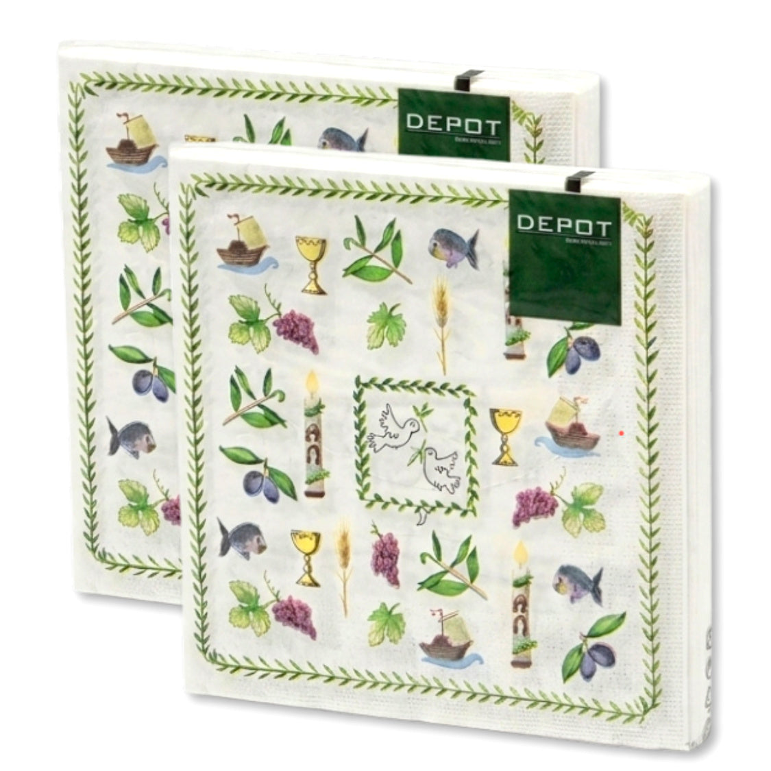 40 Stück Depot Papier Servietten 33×33cm Kommunion – Taube, Kelch & Kerze (2x20er)