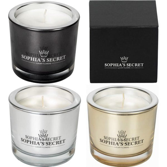 4 Sophia's Secret Kerzen im Glas 90x80mm Luxury Kerzengläser je 660g ohne Duft