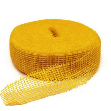 40m Juteband 5cm breit Dekoband Rolle – Senf 8150 (hart)