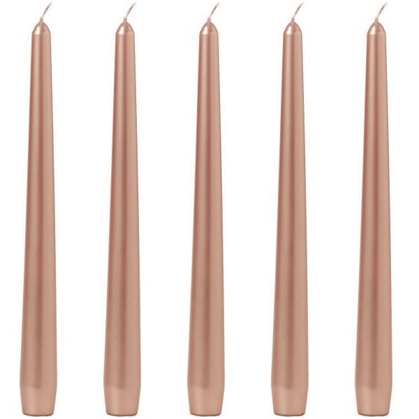 40 Stk Spitzkerzen 245x24mm Tafelkerzen Leuchterkerzen - Rosegold (5x8er)