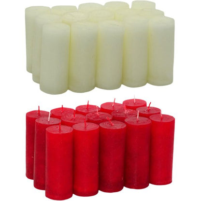 48 Rustik Stumpenkerzen 130x50mm Blockkerze durchgefärbt 2.Wahl (48 Stück)