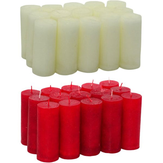 48 Rustik Stumpenkerzen 130x50mm Blockkerze durchgefärbt 2.Wahl (48 Stück)