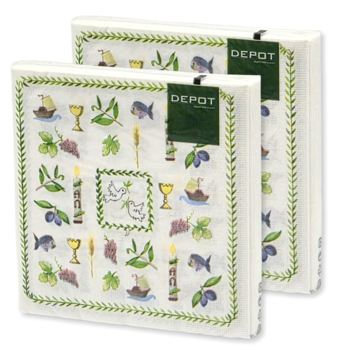 40 Stück Depot Papier Servietten 33×33cm Kommunion – Taube, Kelch & Kerze (2x20er)