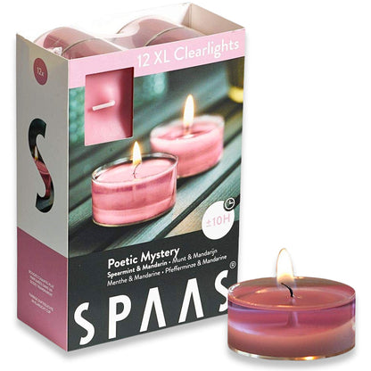 SPAAS Maxi-Teelichter 10h Clearlights Duftteelichter Acryl Cup Duftkerzen