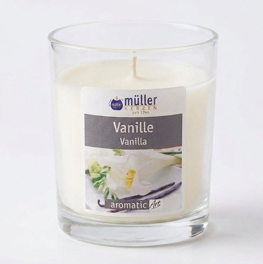 4er Set Müller Maxi Duftgläser 110x95mm Duftkerzen im Glas Kerzengläser - Vanille