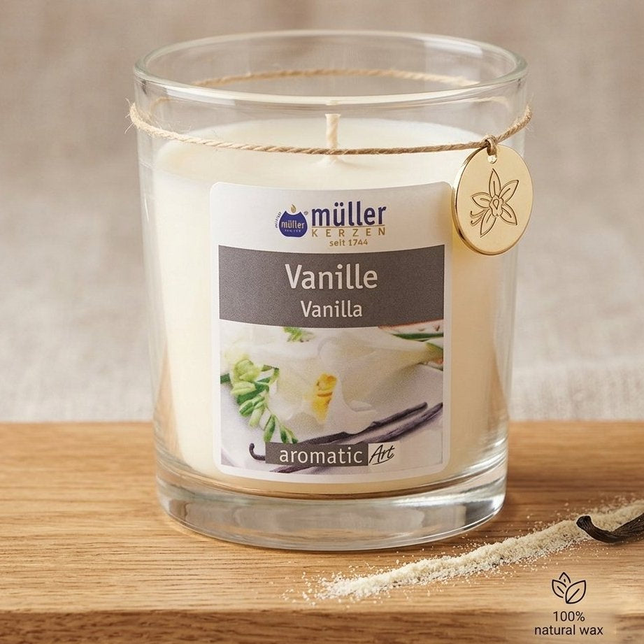 4er Set Müller Maxi Duftgläser 110x95mm Duftkerzen im Glas Kerzengläser - Vanille