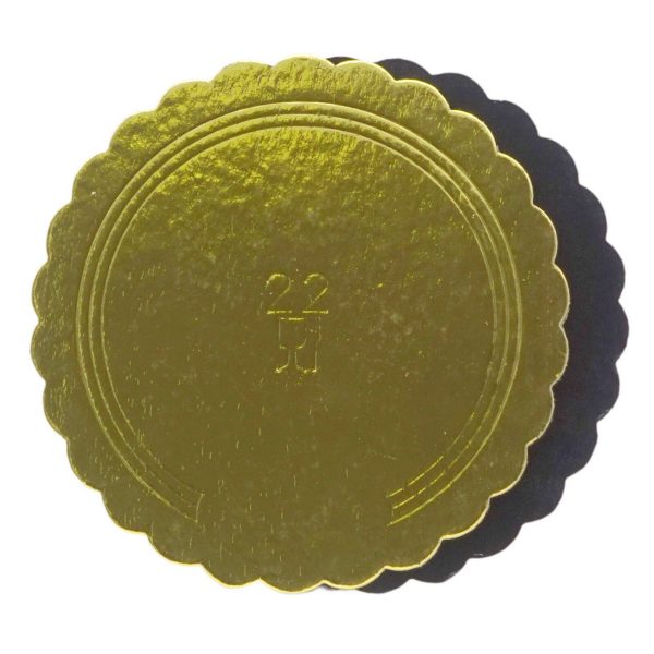 5-tlg. Tortenunterlagen Cake Board Ø 22-30cm Tortenplatten 3mm dick - Gold-Schwarz