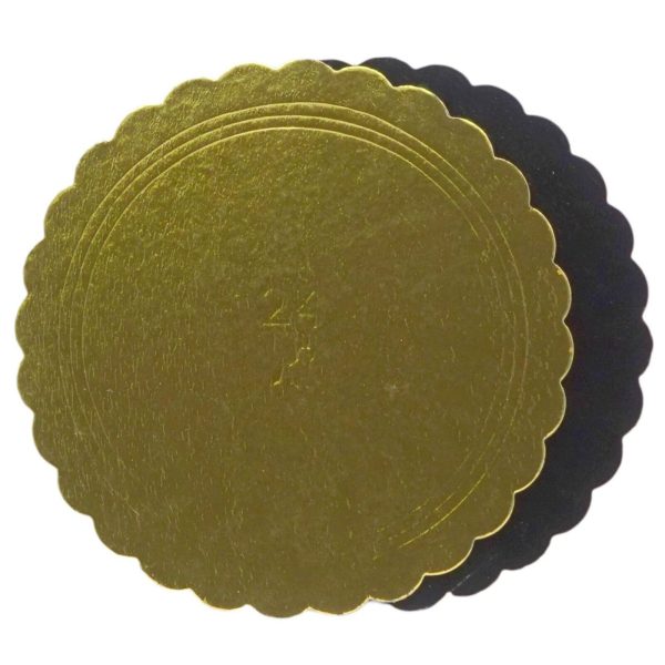 5-tlg. Tortenunterlagen Cake Board Ø 22-30cm Tortenplatten 3mm dick - Gold-Schwarz