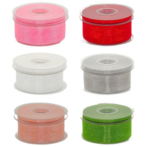 50 Meter Organzaband 6mm/40mm Chiffonband Dekoband