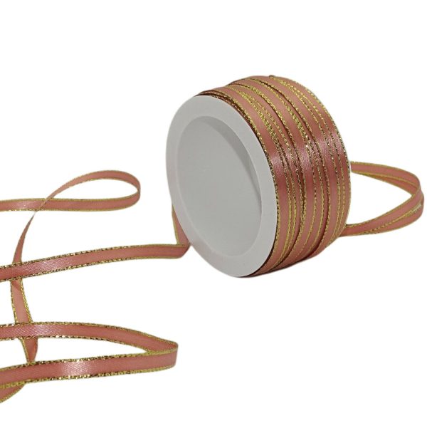 50 Meter Dekoband Satinband 6mm breit Schleifenband Silber-/Goldkante