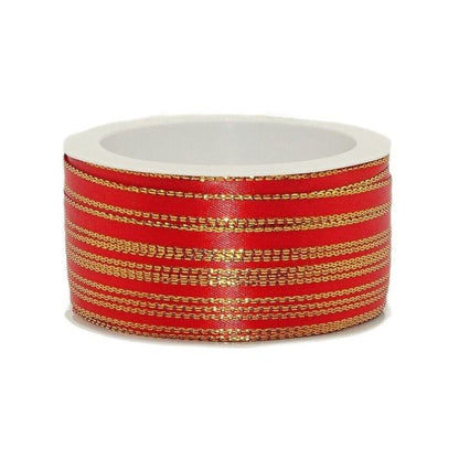 50 Meter Dekoband Satinband 6mm breit Schleifenband Silber-/Goldkante