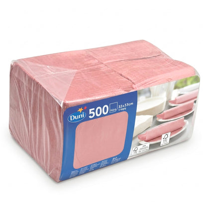 3.000 Stück Servietten 33x33cm 1-lagig Papier Prägeservietten Tissue - Altrosa (6x500er)