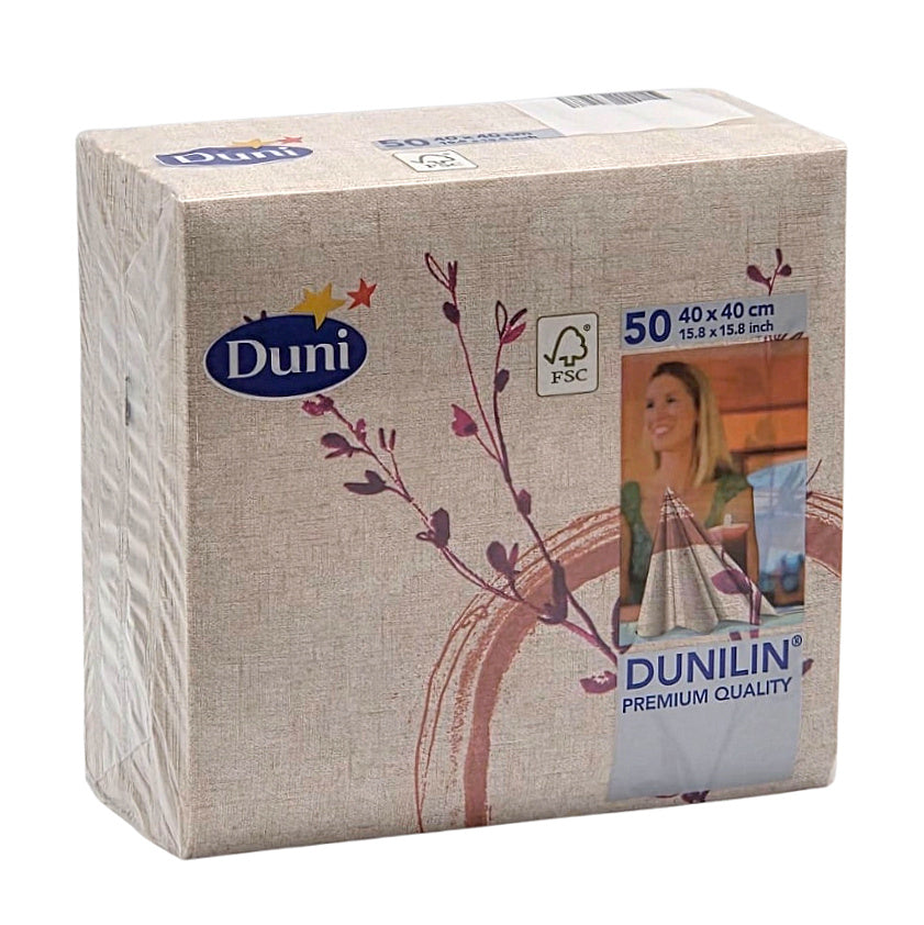 50 Stück Dunilin Servietten Dinner 40x40cm 1/4 Falz Stoffoptik - Alanna red
