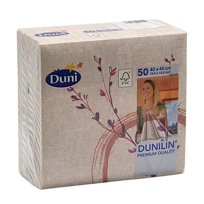 50 Stück Dunilin Servietten Dinner 40x40cm 1/4 Falz Stoffoptik - Alanna red