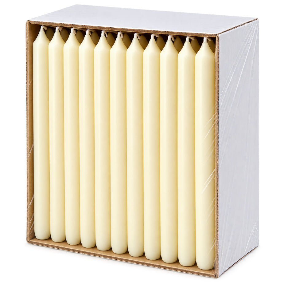 50er Box Stabkerzen XXL Tafelkerzen 290x22mm Kronenkerzen Dinnerkerze - Elfenbein