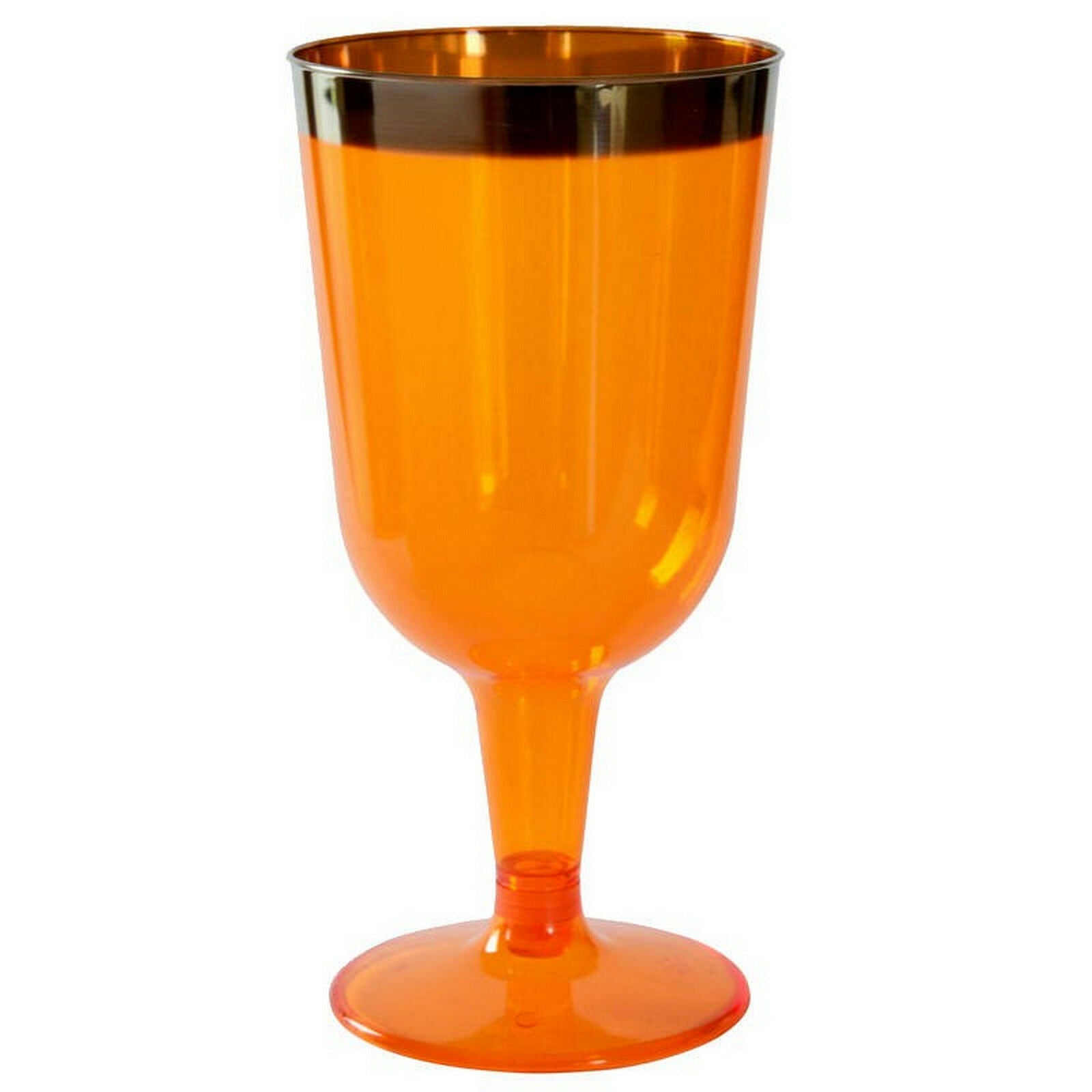 30-90 Stück Einweg Weingläser 180ml Weinglas Kunststoff Plastikbecher Neon Farbe - 90 Stück = 6 Stück x 15 Pack., Orange