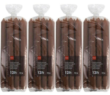 72 Hema XXL lange Stabkerzen 290x22mm Haushaltskerzen Kronenkerzen - Braun (6x12er)