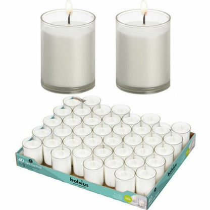 40er Tray Bolsius Refill Nachfüller Kerzen Acryl Cup 42x55mm Relight Nachfüll-Lichte