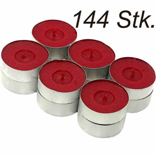 144 Duft Maxi Teelichter 8 h Maxi-Lichte Alu Cup Cranberry - rot (12x12er)