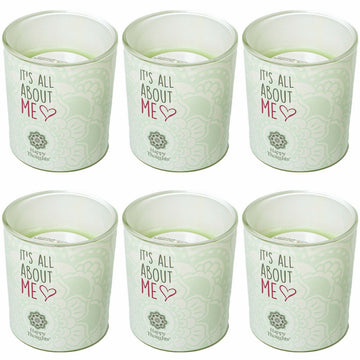 6 Stück Duftkerzen im Glas 80x70mm Duftgläser Kerzenglas "its all about me" Mint