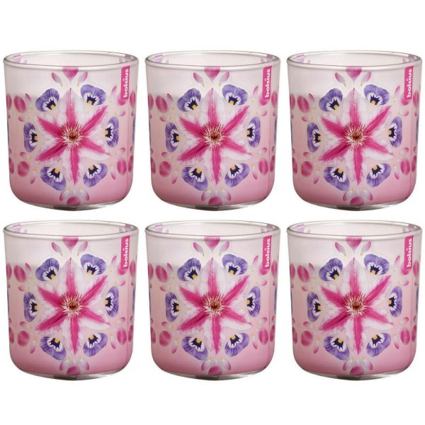 6 Bolsius Duftkerzen im Glas 86x80mm Duftglas je 420g - PINK FLOWER BURST