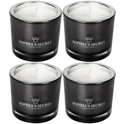 4 Sophia's Secret Kerzen im Glas 90x80mm Luxury Kerzengläser je 660g ohne Duft