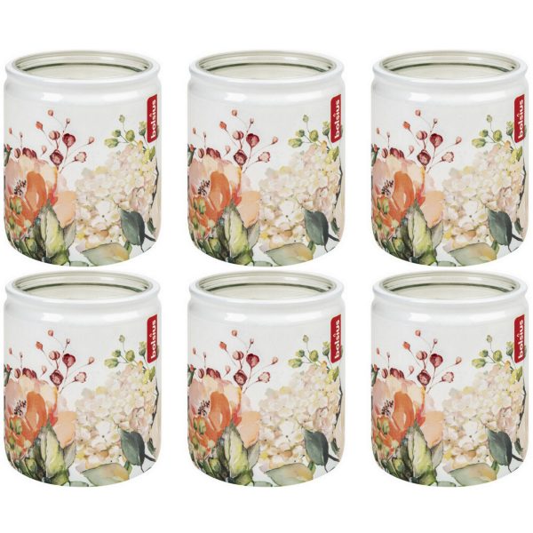 6 Stück Bolsius Duftgläser 82x68mm Duftkerzen im Glas Kerzenglas weiß - Rosen