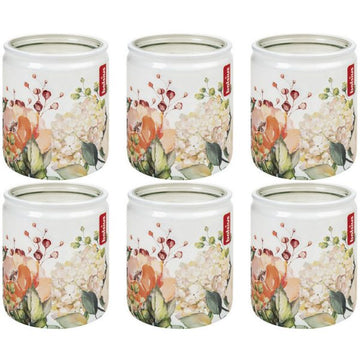 6 Bolsius Duftgläser 82x68mm Duftkerzen im Glas Kerzenglas weiß - Rosen