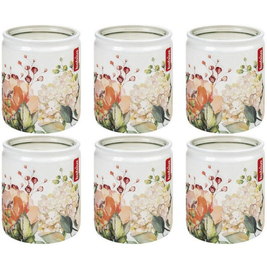 6 Bolsius Duftgläser 82x68mm Duftkerzen im Glas Kerzenglas weiß - Rosen