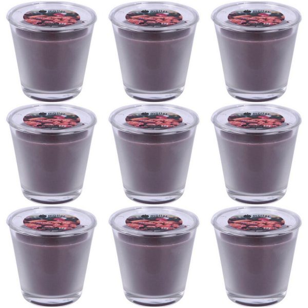12 Stück Müller Duftgläser 75x75mm Duftkerzen im Glas Kerzengläser - gebrannte Mandel