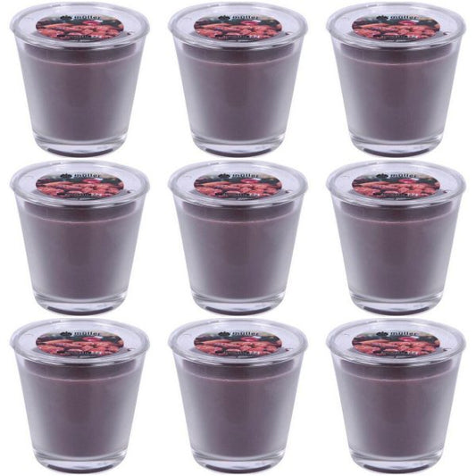 12 Müller Duftgläser 75x75mm Duftkerzen im Glas Kerzengläser - gebrannte Mandel
