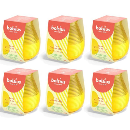 6 Bolsius Citronella Patiolicht Kerzenglas 94x91mm Windlicht Outdoor Duftgläser (6 Stück)