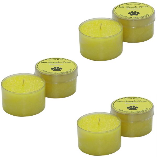 6 Scented Life Anti Geruch Kerze Ø 7cm Duftkerze Dose mit Deckel (6 Stück)