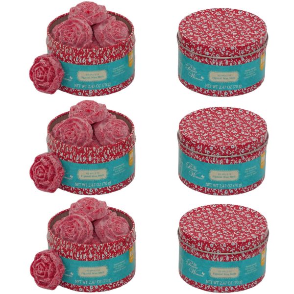 60 Wax Melts Rosen Schmelzblüten Duftblüten Aroma Duftwachs (6 Dosen x 10er)