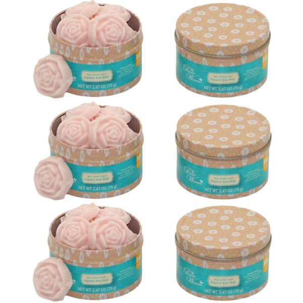 60 Wax Melts Rosen Schmelzblüten Duftblüten Aroma Duftwachs (6 Dosen x 10er)