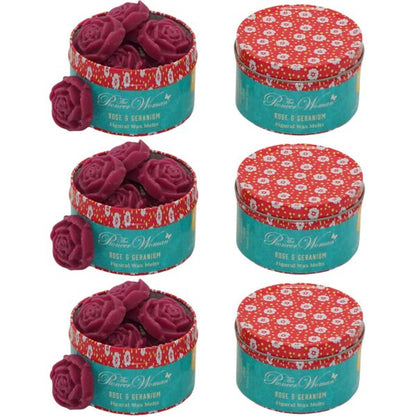 60 Wax Melts Rosen Schmelzblüten Duftblüten Aroma Duftwachs (6 Dosen x 10er)