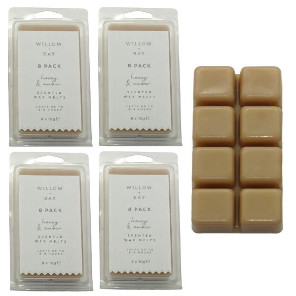 40-tlg. Willow&Bay Wax Melts Scent Duftdrops Duftwachs Honey-Amber 400g (5x8er)