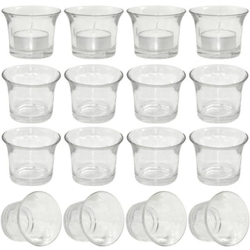 24 Teelichtgläser Votivgläser 63x48mm Teelichthalter Glas Mini Windlichter- klar
