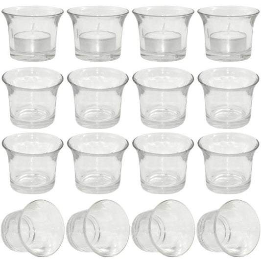 24 Teelichtgläser Votivgläser 63x48mm Teelichthalter Glas Mini Windlichter- klar