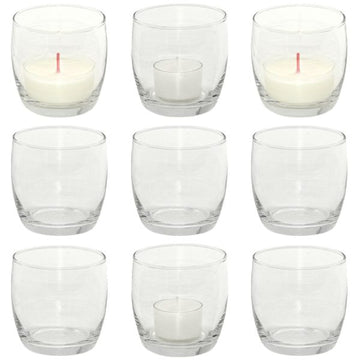 12 Teelichtgläser Votivgläser 75x74mm Teelichthalter Glas Kerzenständer - klar