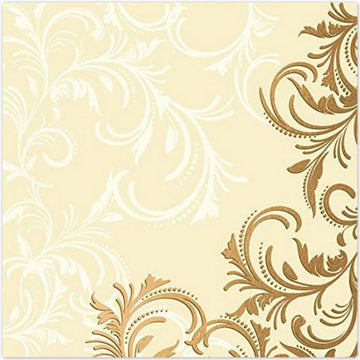 240 Zellstoff Servietten 3-lagig 33x33cm Papierservietten Tissue - Grace Cream