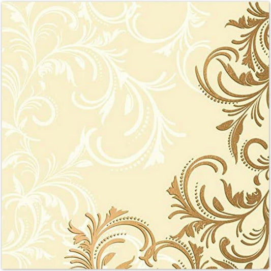 240 Zellstoff Servietten 3-lagig 33x33cm Papierservietten Tissue - Grace Cream