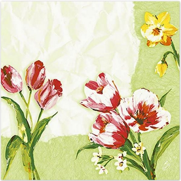 120 Stück Dunisoft Servietten 40x40cm Airlaid Stoffoptik RED TULIP (2x60er)