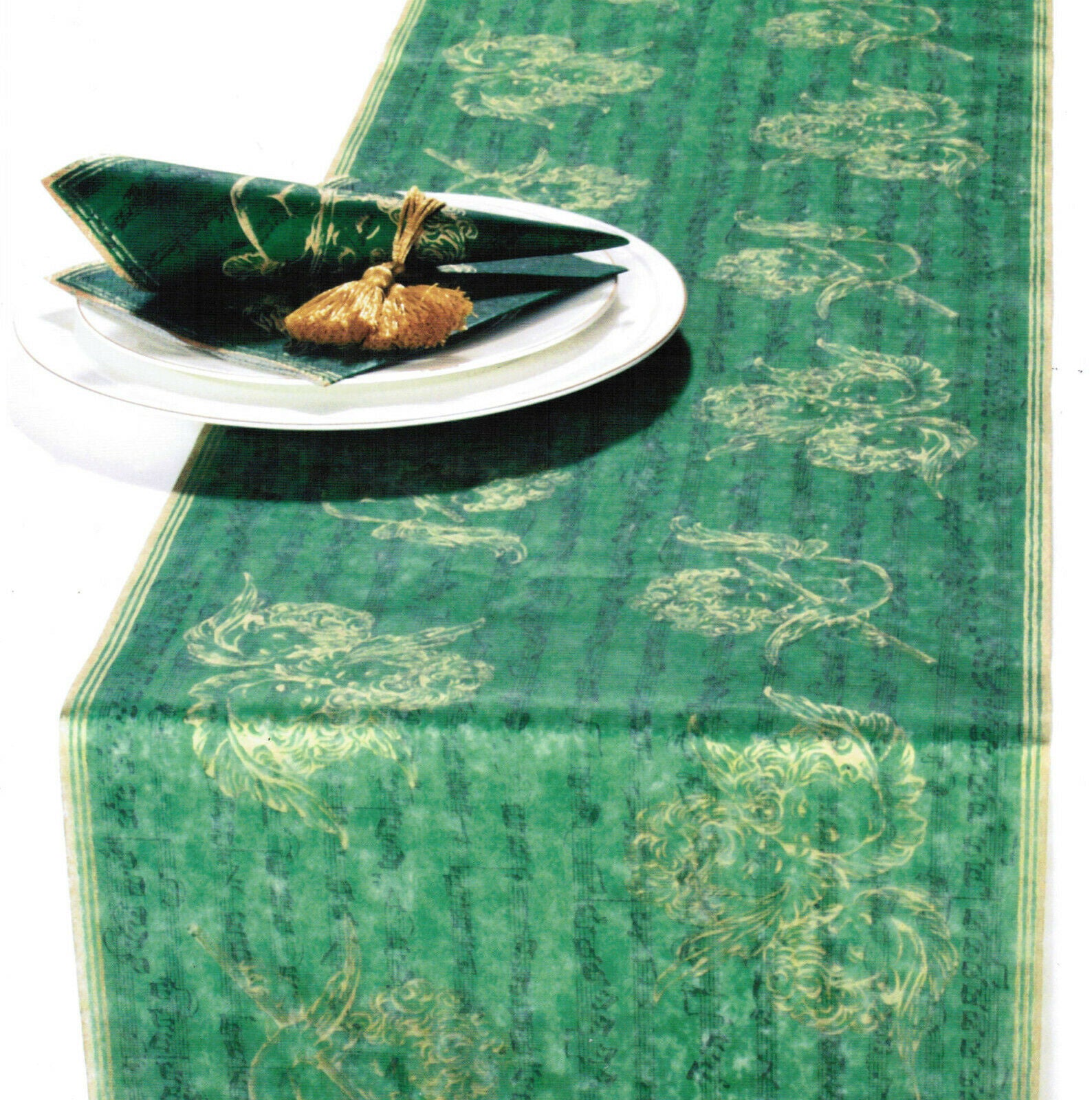 6 Pack Tischläufer Tischband je 33 x 600cm Weihnachten Engel Tischdeko - Grün