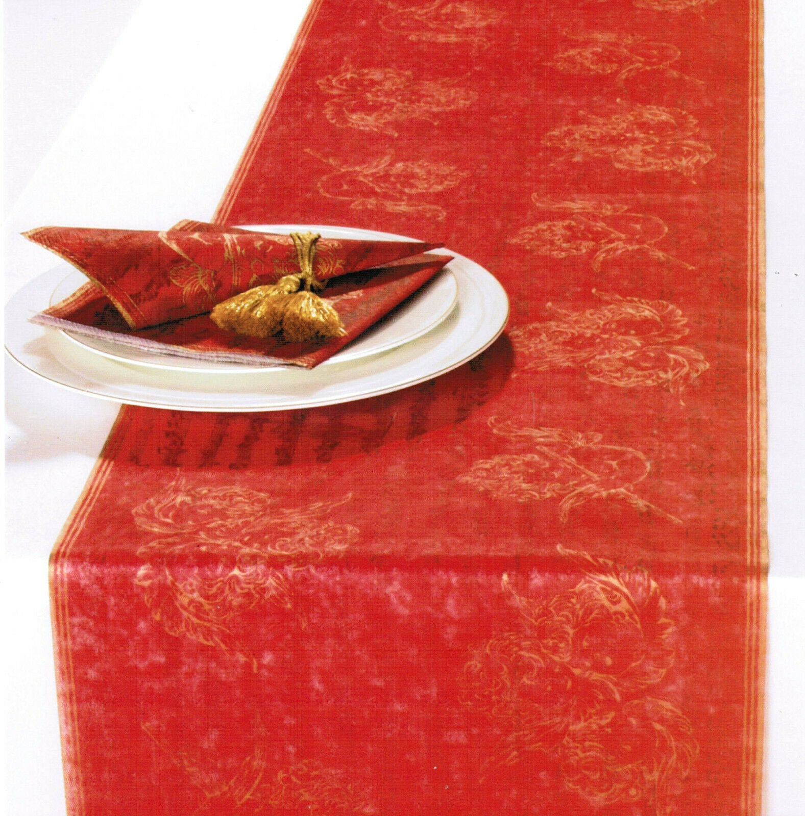 6 Pack Tischläufer Tischband je 33 x 600cm Weihnachten Engel Tischdeko - Rot