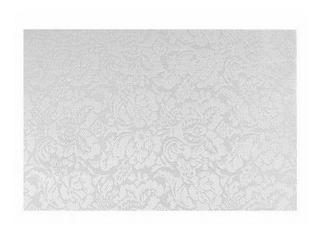 Tischset Platzdeckchen Platzset 45x30 cm abwaschbar Kunststoff PVC versch. Motiv - Blumen Design (Creme-Silber)