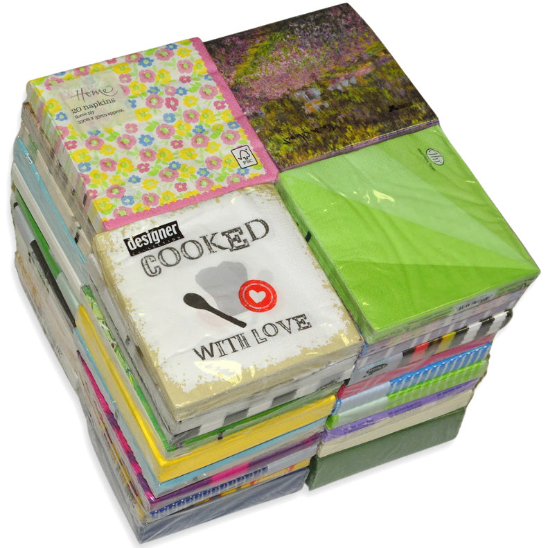 5,5 kg/ca. 1.000 Stück Papierservietten 33x33cm Überraschung Mix - bunt sortiert