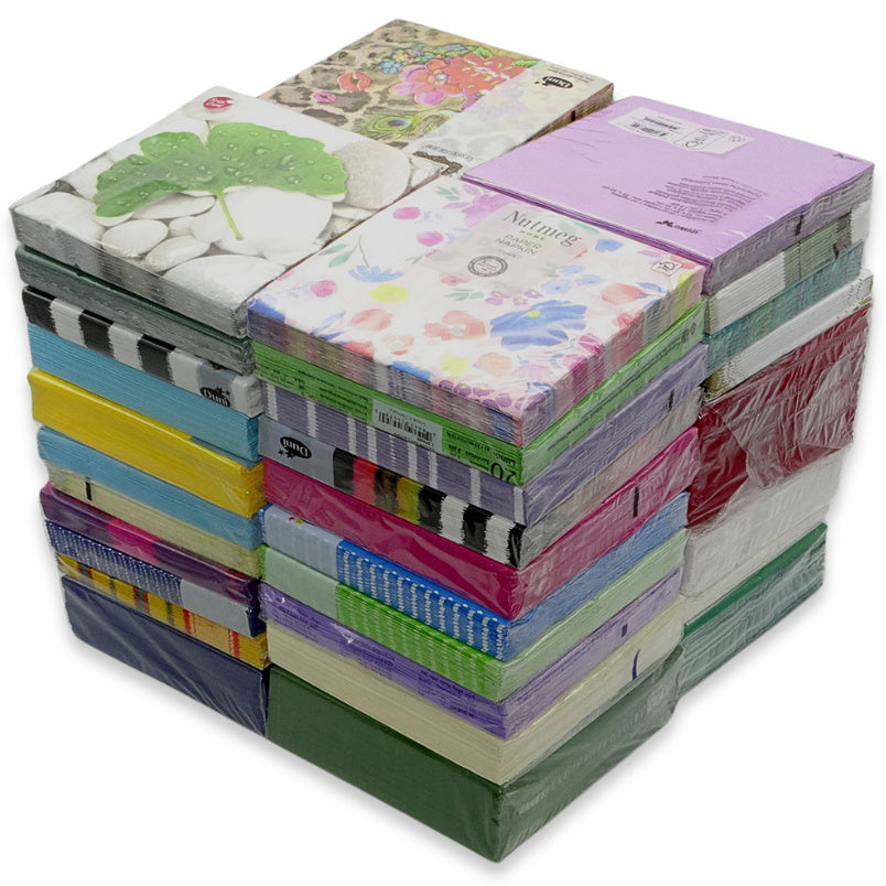 5,5 kg/ca. 1.000 Stück Papierservietten 33x33cm Überraschung Mix - bunt sortiert