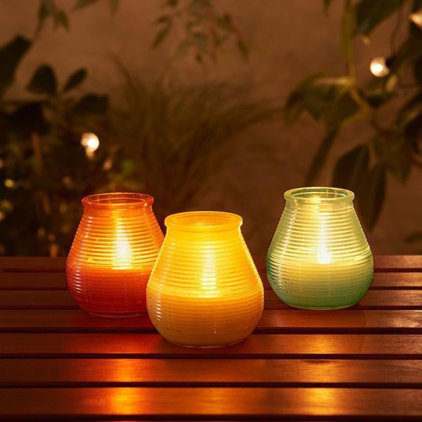 6er Set Bolsius Citronella Patiolicht Kerzenglas 94x91mm Windlicht Outdoor Duftgläser